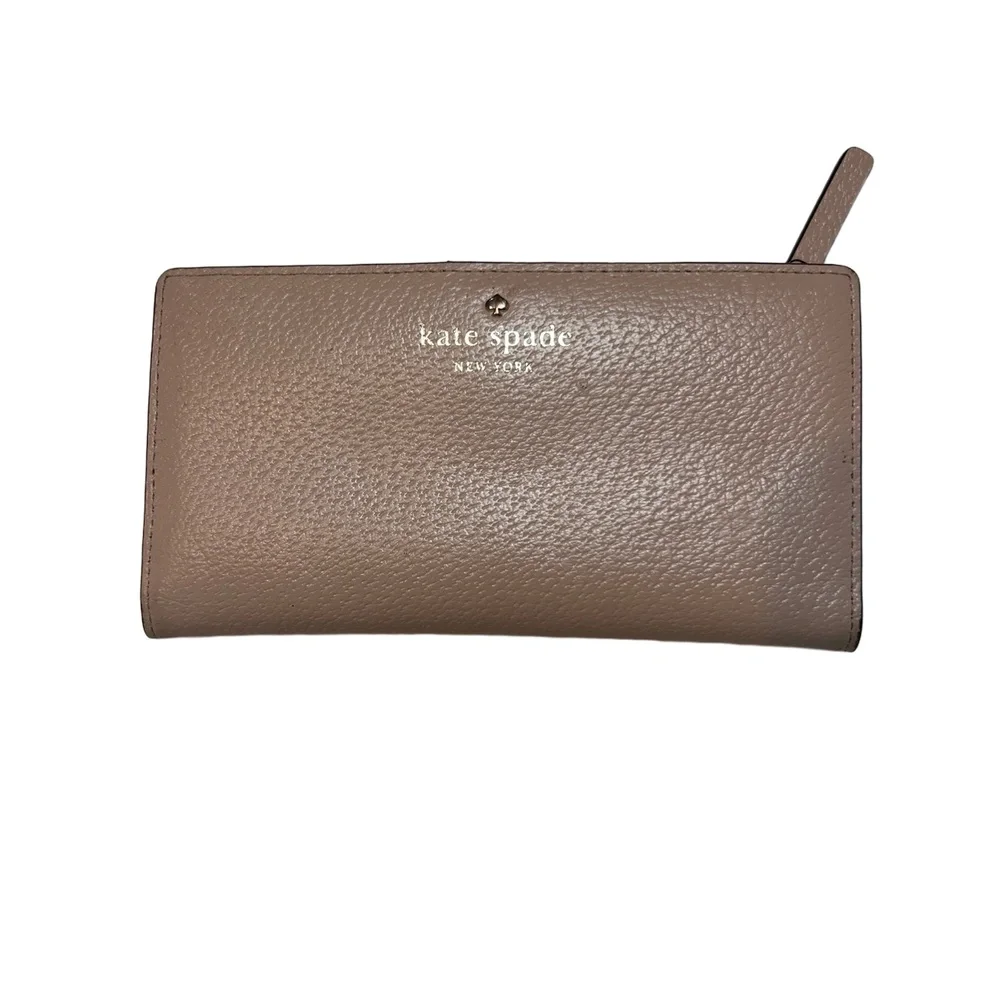 Kate Spade Cameron‎ Large Slim Bifold Wallet with Button Snap Closure Blush Pink